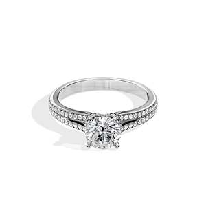 Round Brilliant Cut Diamond Engagement Ring 14k Gold prong Setting Prong floral Women's Fine Jewelry - Product Image 4