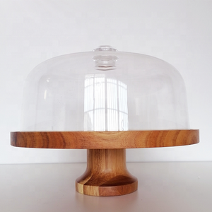 Support à gâteau en bois en gros avec couvercle pour fête d'anniversaire, mariage, présentation de cupcakes et desserts - Product Image 2