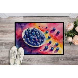 Felpudo antideslizante para interiores/exteriores de arándanos coloridos 24H X 36W, felpudo lavable para puerta delantera de pila baja para entrada - Product Image 2