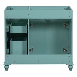 Mobile Bagno in Legno Massello da 36 Pollici Senza Top, Autoportante con 2 Cassetti e Ante con Chiusura Ammortizzata, Lavabo Incluso - Product Image 4