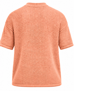 <b>Peach</b> Men Knitted <b>T</b> <b>Shirt</b> Short Sleeve Crew Neck Textured Casual Top Custom Printed Streetwear Summer Fashion Wholesale Apparel - Product Image 2