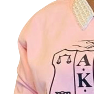 Classic <b>Pink</b> <b>Sweatshirt</b> for Women Long Sleeve Crewneck Pullover Casual Sorority Inspired Fashion Top for Campus Events Daily - Product Image 2