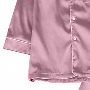 Conjunto de Pijama de 2 Piezas para Mujer, Ropa de Dormir de Otoño/Invierno, Satén con Logotipo Frontal, 100% Seda - Product Image 3