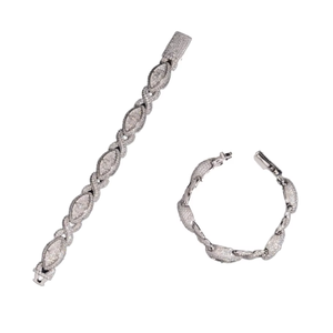 925 Sterling <b>Silver</b> VVS1 Moissanite Round Brilliant Cut GRA Certified Charm <b>Bracelets</b> Men's Design - Product Image 5