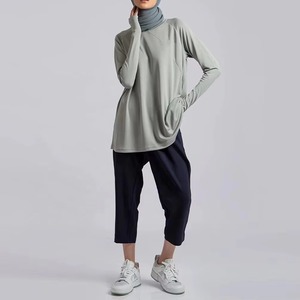 Ensemble de sport modeste pour femmes musulmanes, séchage rapide, avec fermeture éclair et poches, prix de gros - Product Image 3
