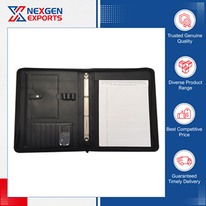 Carpeta de Presentación de Cuero PU de la Más Alta Calidad, Inigualable, con Cierre, Personalizable para Reuniones de Oficina - Precio de Mercado con Descuento - Product Image 3