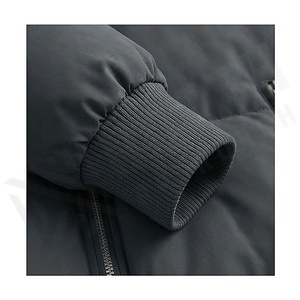 Women's Quilted Jacket Black Full Sleeve Stand Collar Zipper Closure Winter Thick Polyester Filling Short Length - Product Image 6