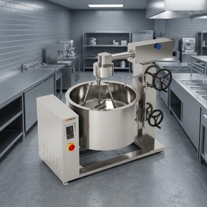 Olla de vapor encamisada con inducción y rotación Amicook 380V/440V, modelo de cocción rápida, preparación de frituras, cocción comercial, sopas de 3 cuchillas - Product Image 4