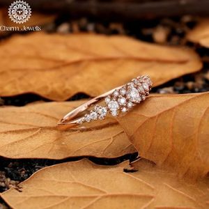 Charm Jewells Silver 18K Gold Plated Cushion Cut Moissanite Three Stone Prong Setting Women's Classic Engagement <b>Ring</b> 3 Gm IGI - Product Image 5