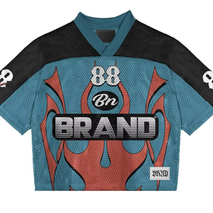 Camisetas de Fútbol Americanas Vintage Personalizadas, Estilo Francés, Tejido de Malla, Cuello en V, Corte Holgado, para Hombre - Product Image 1