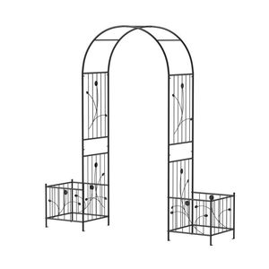 Pergola/Gazebo da Giardino 2-in-1 con 2 Fioriere Laterali e 8 Picchetti da Terra - Product Image 2