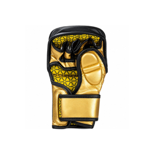 Gants de boxe noirs et dorés avec fermeture Velcro pour adultes, entraînement d'arts martiaux, design demi-doigts - Product Image 2
