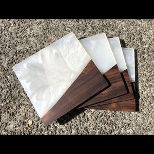 Posavasos de Resina y Madera, Diseño Rectangular Moderno, Antideslizantes, Decoración Ecológica para Mesa de Comedor - Product Image 5