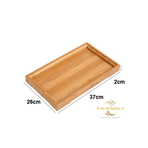 Vietchoice Solid Wood Single Storage Trays Lids Kitchen Bathroom Tableware Carved Design Rectangle Shape Customizable Size - Product Image 3