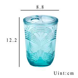 [Holar] Taiwan Made Green Durable Plastic Round 3 Slots Stripes Style Tooth Stand pour Toilette - Product Image 2