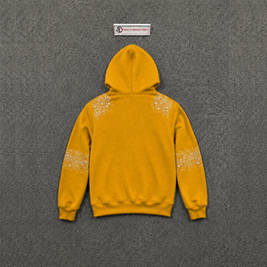 เสื้อฮู้ดดี้ผู้ชายสีทอง มีซิป กระเป๋าหน้า ใส่สบายๆ สำหรับฤดูใบไม้ร่วง ทรงปกติ ผ้าฝ้ายเฟรนช์เทอร์รี่ ประดับคริสตัล ซิปหน้า เหมาะสำหรับใส่ในฤดูใบไม้ร่วง - Product Image 6