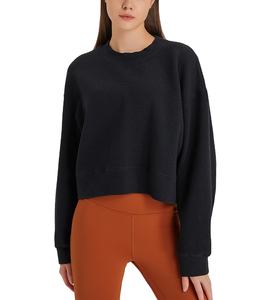 Vente en gros Sweatshirts en coton 360G Sweatshirts lourds Sweatshirts classiques à manches longues et col rond pour femmes - Product Image 3