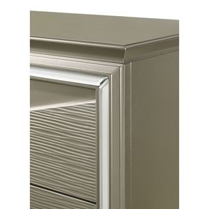 Letto matrimoniale moderno Samantha con testiera a LED, in legno resistente e design imbottito - Product Image 5