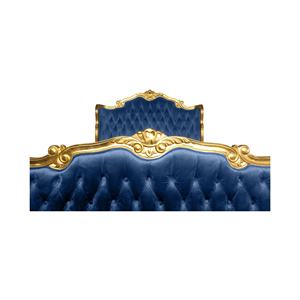 Cadres de lit bleus de style français en bois d'acajou - Product Image 4