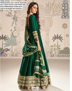 green Aqua Raas anarkali - Product Image 1