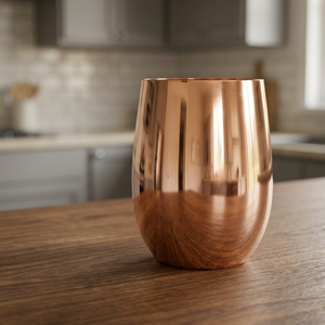 Gobelet à boisson en cuivre contemporain, élégant verre à boire en métal, tasse à eau quotidienne, réutilisable, indispensable pour la cuisine et la salle à manger - Product Image 3