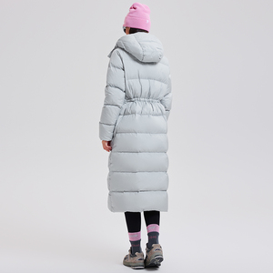 Manteau d'hiver long en duvet de canard, épais, imperméable, résistant au froid, à capuche, fermeture éclair, pour femme - Product Image 2