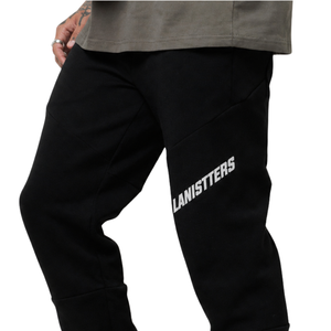Pantalon en molleton personnalisé pour homme avec logo diagonal, coupe ajustée, taille à cordon de serrage, bas de pantalon côtelé, style streetwear, fabricant OEM, vente en gros - Product Image 3