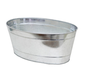Durable Rustic Beverage Cooling <b>Tub</b> with Oval Shape and Dual Carrying Handles - Product Image 1