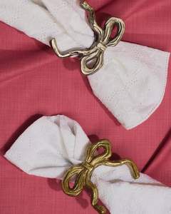 Juego de Anillos para Servilletas de Latón de Primera Calidad con Diseño de Cinta Antigua, Decoración de Mesa para Comedor, Bodas, Fiestas, Hoteles, Restaurantes y Uso Doméstico - Product Image 1