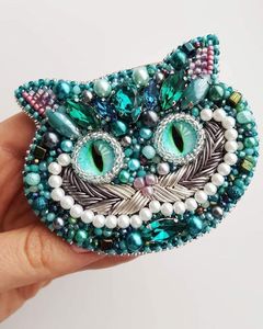 Handcrafted Embroidered Beaded Brooch Lapel <b>Pin</b> Jewelry Fashion Accessory MD HANDICRAFTS Model MD-9386 Wedding - Product Image 4