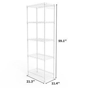 Scaffale Espositivo Regolabile a 5 Ripiani in Ferro 54*29*150cm, Struttura Deformabile con Piedini Regolabili per Scaffalature e Unità di Stoccaggio - Product Image 2