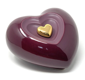 Urna Conmemorativa en Forma de Corazón Gris con Mini Corazón para Cenizas, Corazón para Cenizas Funerarias de Metal Latón/Aluminio - Product Image 3