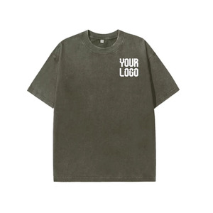 T-shirt en coton vert foncé pour homme, manches courtes, col rond, décontracté, avec logo imprimé sur le devant, coupe ample, écologique, respirant, Trade Excel - Product Image 1