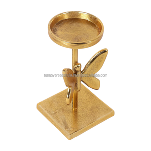 Candelabro Decorativo de Aluminio con Forma de Mariposa, Acabado Dorado, para Mesa de Comedor, Bodas, Fiestas, Centro de Mesa - Product Image 2