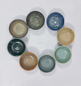 Surtido completo de 12 tazones de cerámica lanzados a mano con esmaltes de tonos suaves y vibrantes terrosos, cerámica funcional y decorativa - Product Image 2