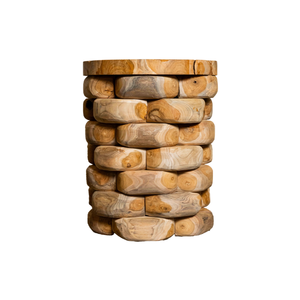 Banc empilable ARTERRA Premium Teak Pebble, chef-d'œuvre rustique en bois fait main pour hôtel et appartement - Product Image 1