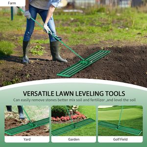 Rastrello Paesaggistico in Lega d'Acciaio 48*9.8*75 Pollici per Prato e Giardino, Personalizzabile OEM, Rastrello Livellante in Metallo con Testa in Ferro, Attrezzo per Paesaggistica - Product Image 6