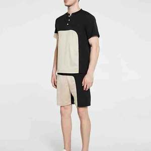 Men Summer Casual Two-Piece T-Shirt Shorts Set Midweight Short Sleeve 100% Bamboo Fiber Eco-Friendly Customizable Acid Wash 3D - Product Image 6