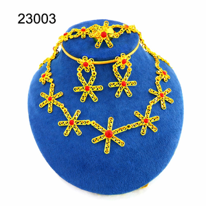 Ensemble de bijoux tendance en plaqué or 24 ct de style classique de Dubaï pour la France - Product Image 3