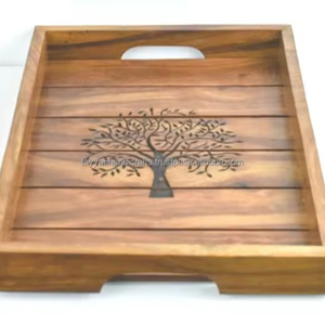 ถาดไม้เสิร์ฟทำด้วยมือจัดแสดงสินค้าคุณภาพระดับพรีเมียมและความงามตามธรรมชาติ - Product Image 1