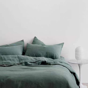 Linen Sheets Set 100% French Natural 5 pcs 1 Duvet Cover 1 <b>Flat</b> 1 Fitted Sheet 2 <b>pillow</b> cases Sets - Product Image 2