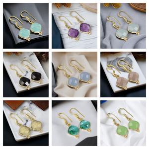 Pendientes Colgantes Facetados de Amazonita Natural con Corte Cojín, Plata 925 Bañada en Oro, Joyería Hecha a Mano para Mujer - Product Image 2