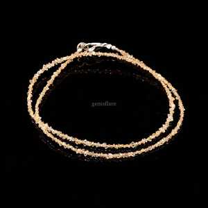 Collar de cuentas de diamante Herkimer amarillo en bruto, joyería de cristal de piedra de nacimiento de abril, collar llamativo de cuarzo Herkimer hecho a mano, al por mayor - Product Image 2