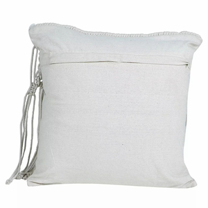 Handmade Macrame Chair Cushion <b>Cover</b> Cotton Square <b>Throw</b> Pillow <b>Cover</b> for Couch Bed Home Décor 16 x 16 inches - Product Image 3