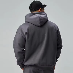 Unisex 100% Cotton Heavyweight Hoodie Men Women High Quality Thick Oversized Custom Logo Embroidered Jogging <b>Sweatshirt</b> - Product Image 4