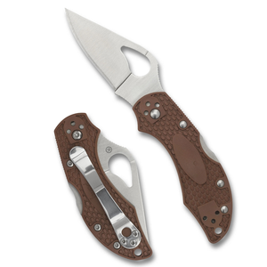 Couteaux pliants marron texturés à lame compacte en acier inoxydable avec ouverture en forme de larme et clip de ceinture métallique pour l'extérieur - Product Image 1