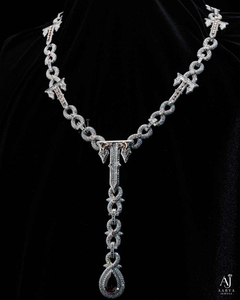 Collier chaîne cubaine plaqué rhodium avec lettre personnalisée, pendentif à franges en moissanite, bijoux en argent 925 pour homme, cadeau unisexe - Product Image 1