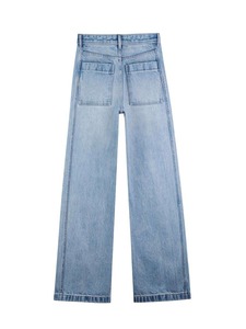 Jeans de Mezclilla para Hombre, Corte Recto, Cintura Alta, Estilo Casual, Lavado a la Piedra, Ajuste Amplio, Estilo Primavera - Product Image 1