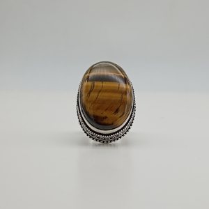 Tiger’s Eye Gemstone <b>Ring</b> Natural Brown Stone <b>Ring</b> Sterling Silver Jewelry Boho <b>Statement</b> <b>Ring</b> Gift for Her Him - Product Image 5