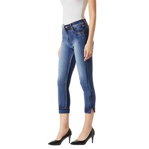 Tela vaquera de sarga lavada a precio de fábrica para pantalones de mezclilla de punto para mujer - Product Image 1